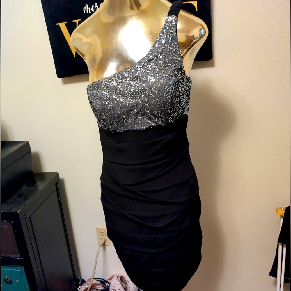 Ruby Rox One Shoulder Sequin Party Dress